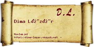 Dima Lázár névjegykártya